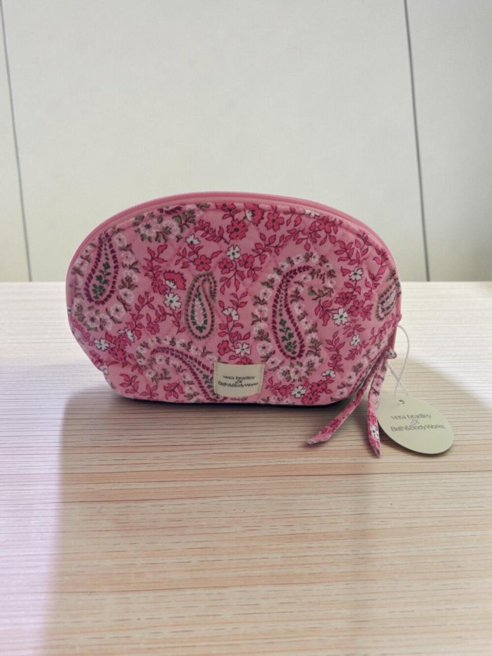 Bath & Body Works x Vera Bradley Pink Paisley Cosmetic Bag (Bag only) NWT